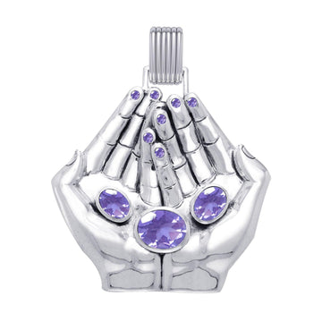 A clear landscape of our palms ~ Dali-inspired fine Sterling Silver Jewelry Pendant With Open System Bale TMD305 - Jewelry